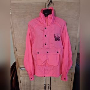 80's/90's Neon Pink Pullover Windbreaker - Unisex